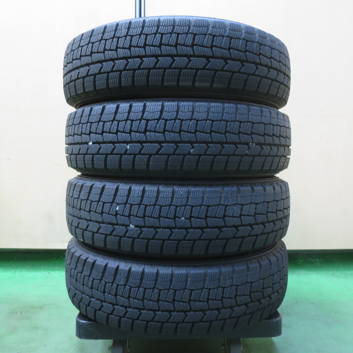 バリ溝!24年!ほぼ10分★日産 オッティ 三菱 ekワゴン 純正 155/65R14 スタッドレス ダンロップ ウインターマックス WM02 14インチ PCD100/4H★5092202イス