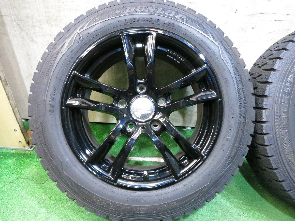 バリ溝!キレイ!9.5分以上★ミニ R60 クロスオーバー 等 KELLENERS sport 205/60R16 スタッドレス ダンロップ ウインターマックス WM01 ケレナーズ スポーツ 16インチ PCD120/5H★2121307Hス