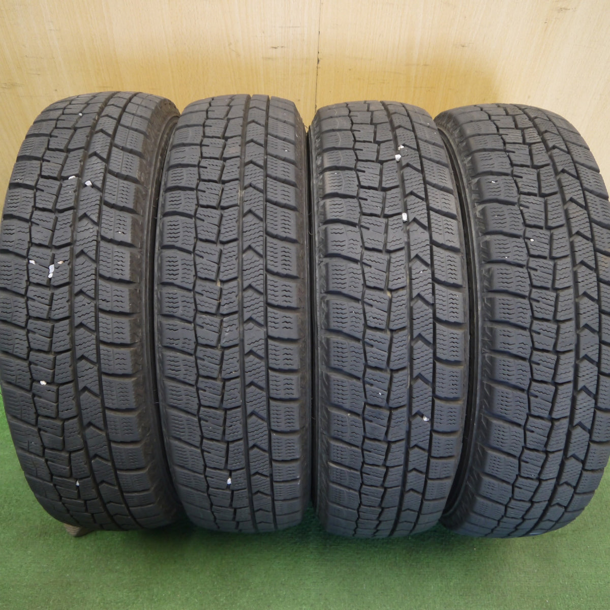 バリ溝!22年!8.5分◎スタッドレス 155/65R13 ダンロップ ウインターマックス WM02 LAYCEA レイシア 13インチ PCD100/4H◎6082604Hス