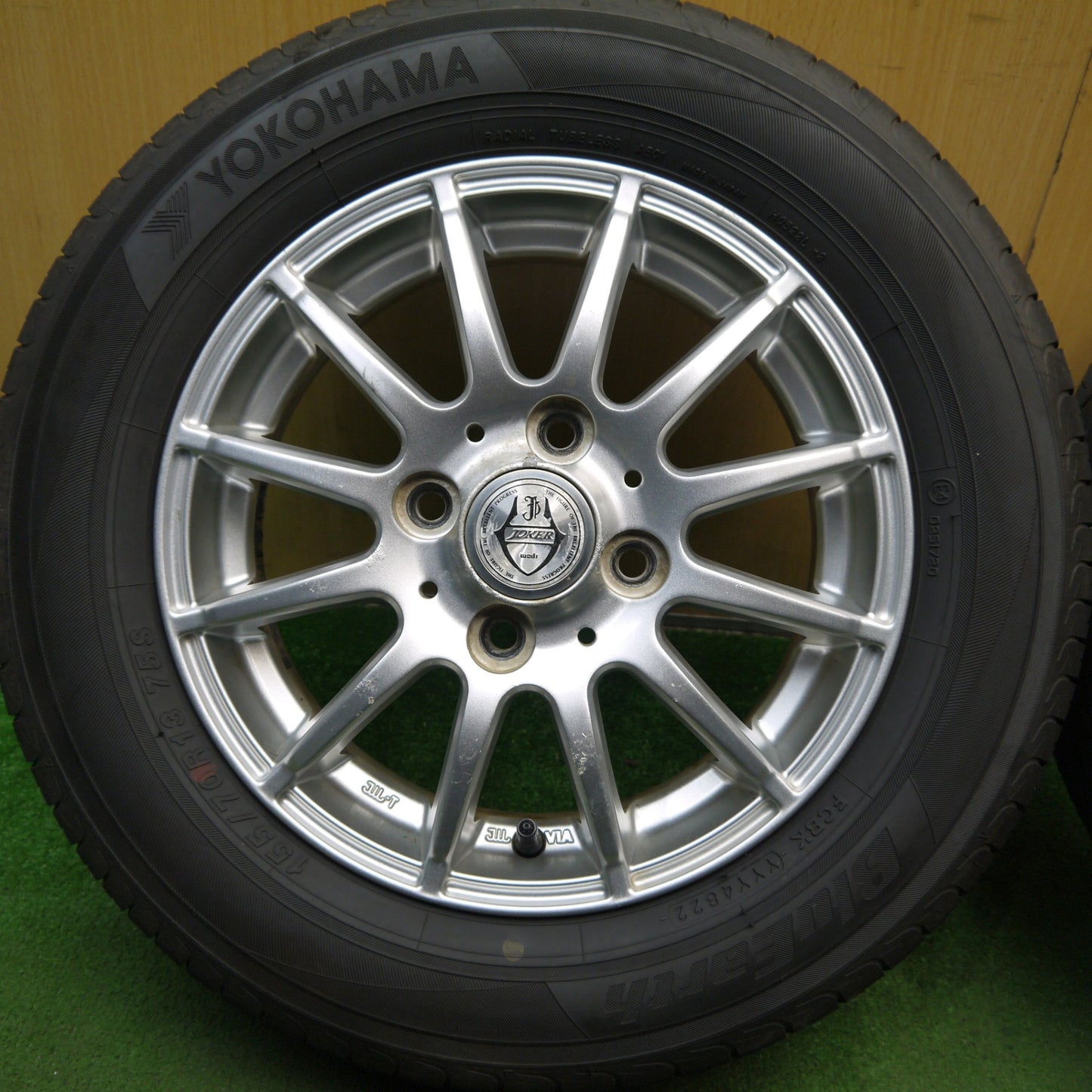 超バリ溝!22年!ほぼ10分★155/70R13 ヨコハマ ブルーアース AE01 JOKER ジョーカー 13インチ PCD100/4H★5080505Hノ