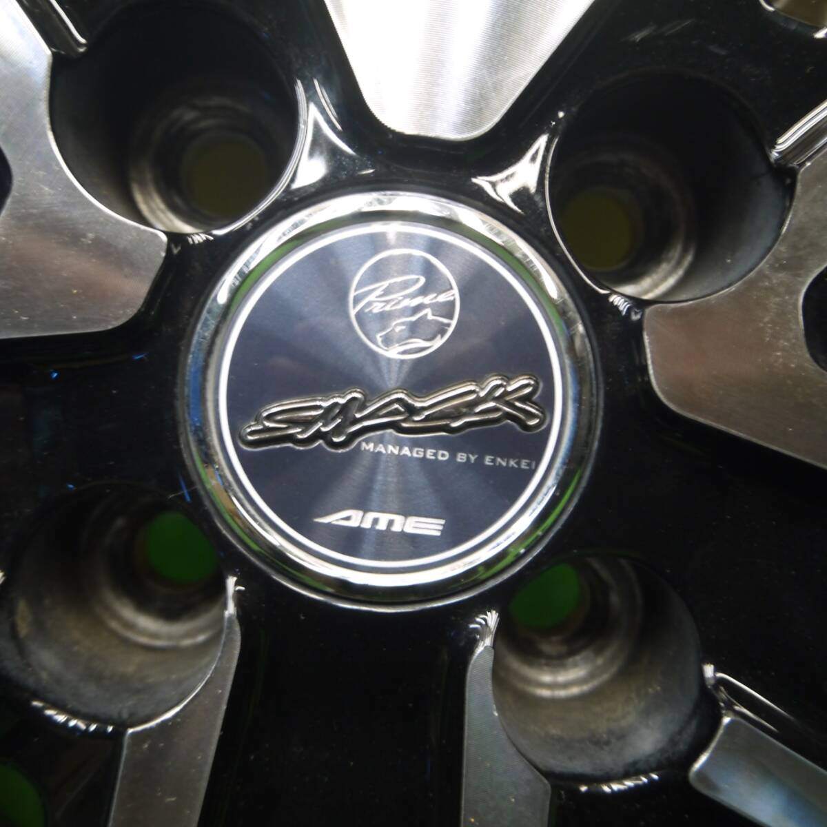 バリ溝!23年!キレイ!9分★SMACK レジーナ ENKEI AME 共豊 175/65R15 スタッドレス グッドイヤー アイスナビ7 スマック PCD100/4H★4112501Hス