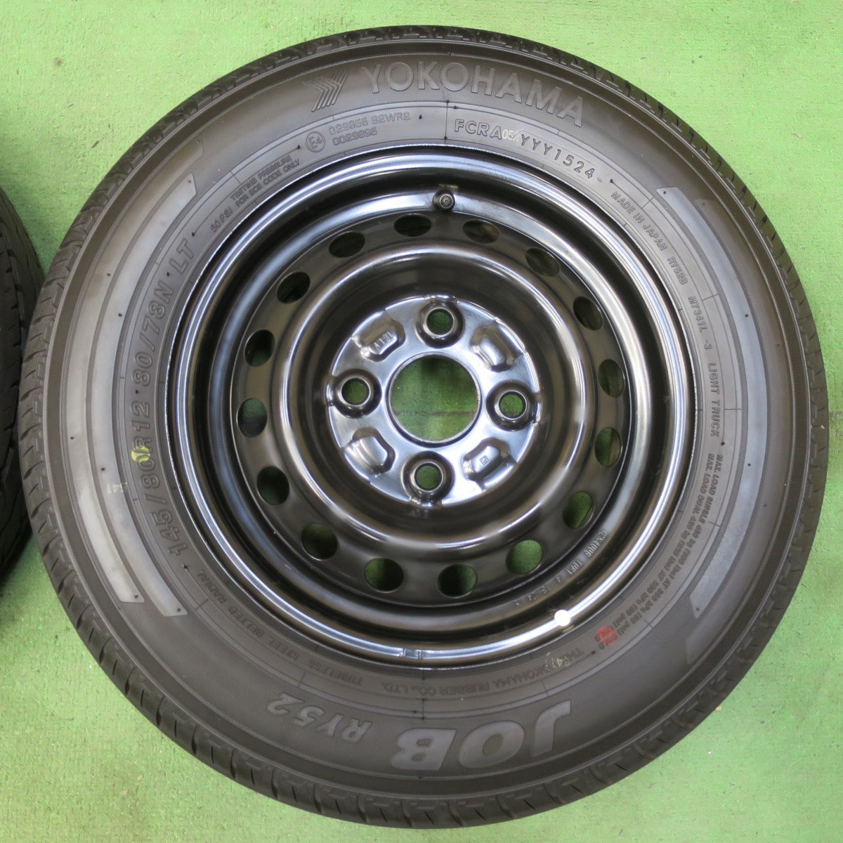新車外し!24年★ダイハツ ハイゼット 純正 スチール 145/80R12 80/78N ヨコハマ JOB RY52 RY52B 12インチ PCD100/4H★5071105イノ