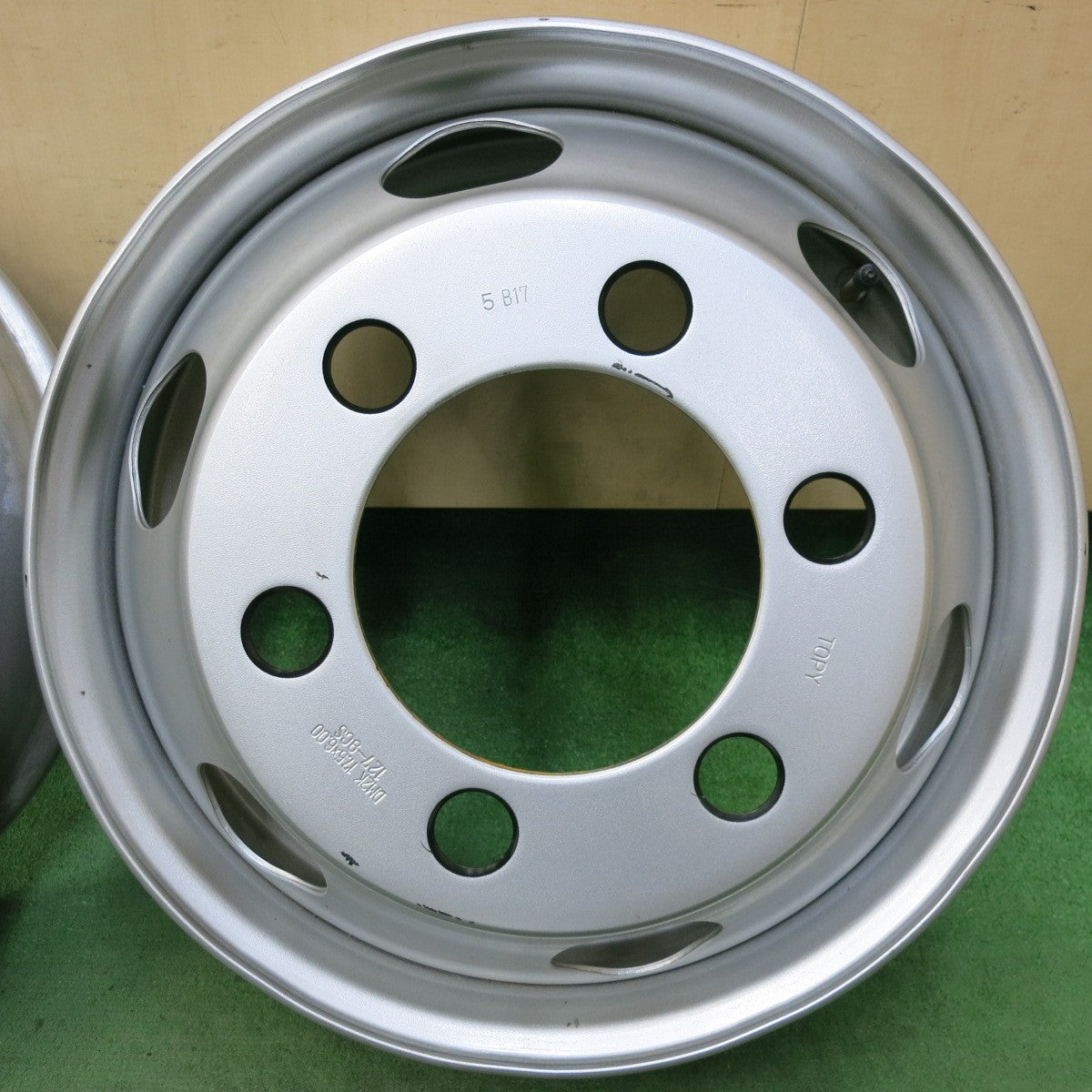新車外し!ほぼ未使用!6本★トラック TOPY スチール ホイール 17.5インチ 17.5×6.00 127-9CS PCD222.25/6H★5070412SYホ