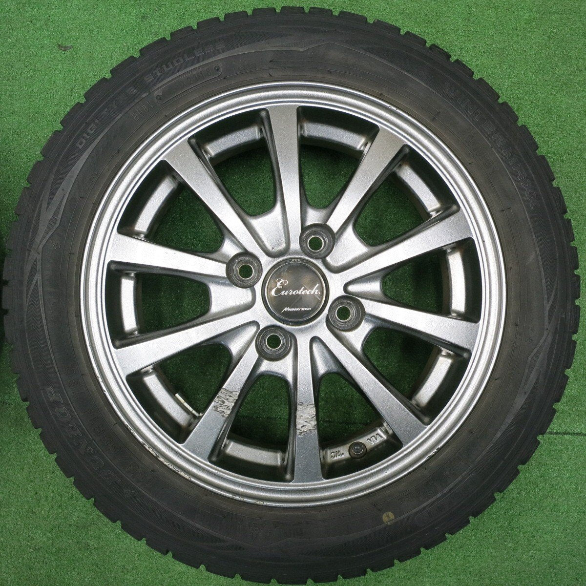 4本価格★スタッドレス 155/65R14 ダンロップ ウインターマックス WM01 Eurotech MANARAY SPORT PCD100/4H★4120709NJス