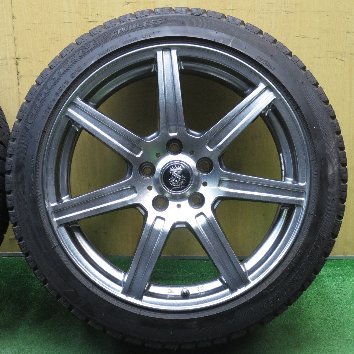 バリ溝!21年!キレイ!9.5分★スタッドレス 225/45R18 ブリヂストン アイスパートナー2 MANARAY SPORT マナレイ スポーツ 18インチ PCD114.3/5H★5052706NJス