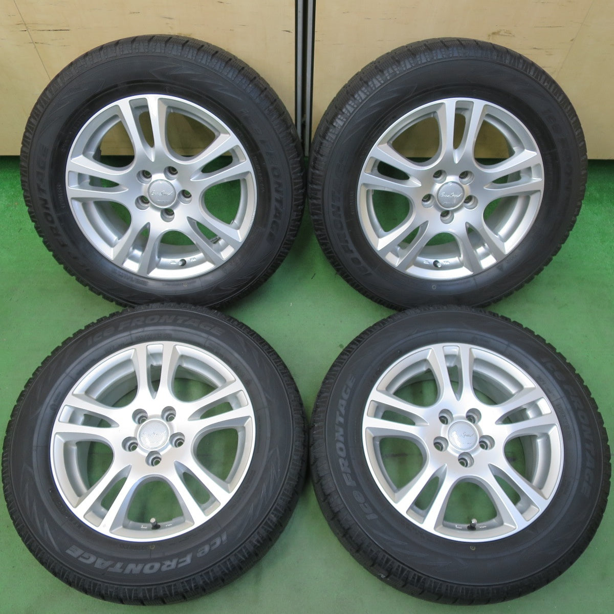 バリ溝!9.5分★プリウス 等 195/65R15 スタッドレス アイスフロンテージ EuroSpeed MANARAY SPORT ユーロスピード 15インチ PCD100/5H★5051507イス