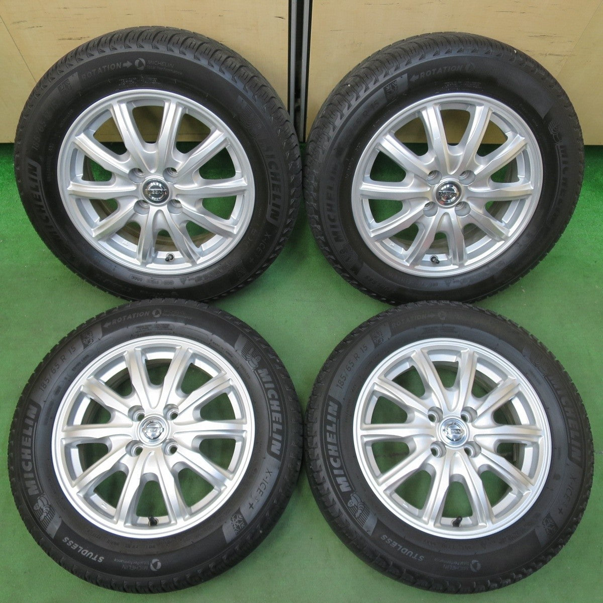 4本価格★日産 純正 OP エスティーロ 185/65R15 スタッドレス ミシュラン X-ICE3+ 15インチ PCD100/4H★5013102イス