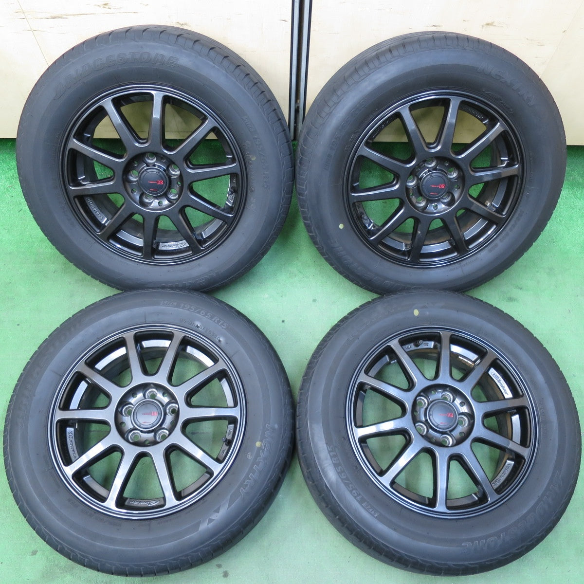 バリ溝!21年!キレイ!9.5分★プリウス 等 195/65R15 ブリヂストン ネクストリー エコピア Version DR Circlar 共豊 サーキュラー バージョンDR 15インチ PCD100/5H★5060504イノ