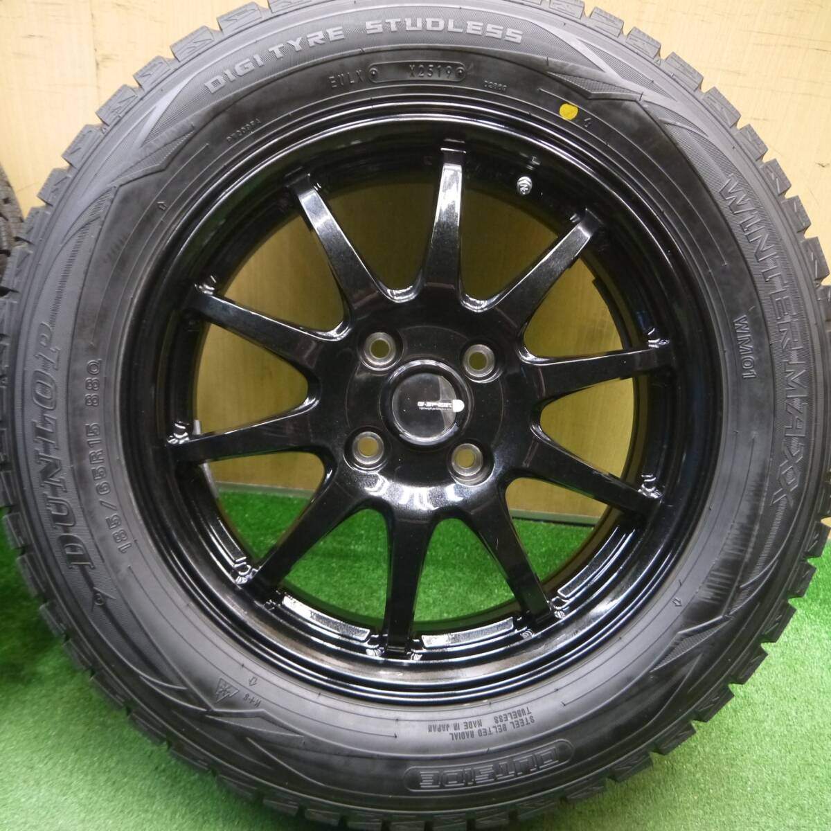 バリ溝!キレイ!9.5分以上★スタッドレス 185/65R15 ダンロップ ウインターマックス WM01 G-SPEED Gスピード 15インチ PCD100/4H★5012708Hス