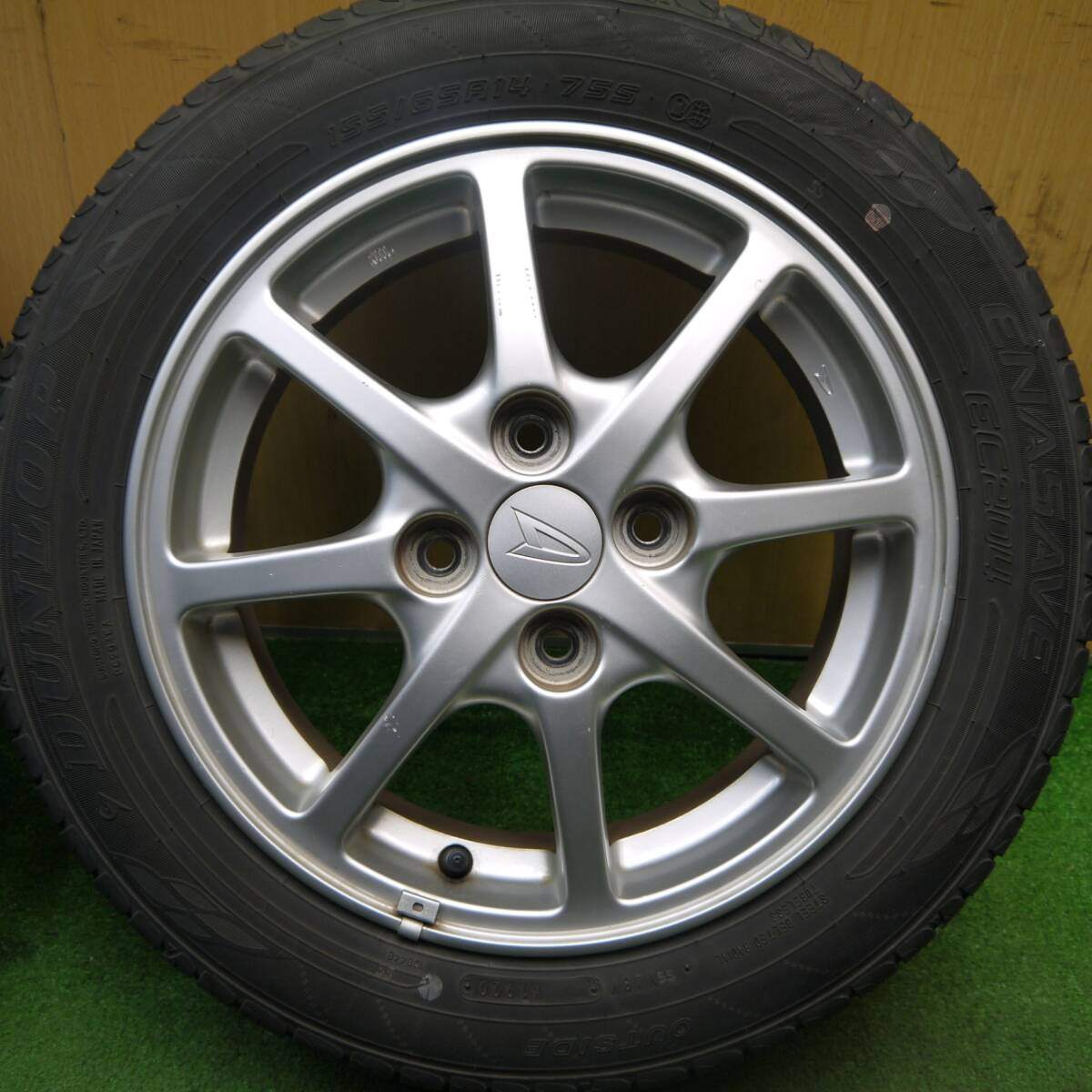 バリ溝!24年!9分★ダイハツ ミライース 純正 155/65R14 ダンロップ エナセーブ EC204 14インチ PCD100/4H★5040101Hノ