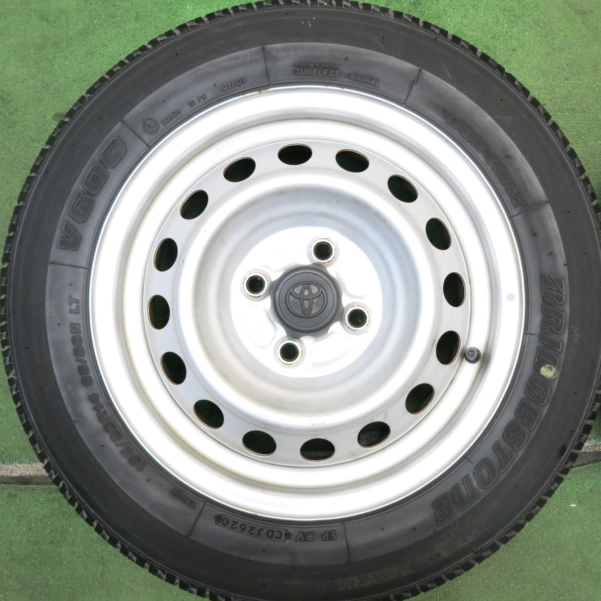 キレイ★トヨタ プロボックス 純正 スチール 155/80R14 88/86N ブリヂストン V600 14インチ PCD100/4H★5080906HAノ