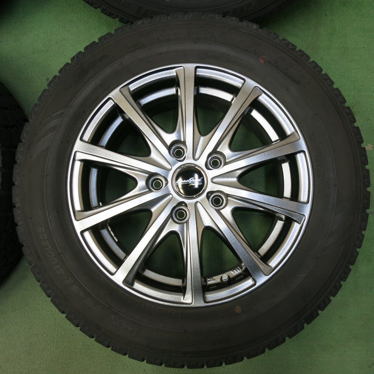 バリ溝!キレイ!9分★スタッドレス 195/65R15 オートバックス ノーストレック N3i EuroSpeed MANARAY SPORT ユーロスピード 15インチ PCD114.3/5H★5073008SYス
