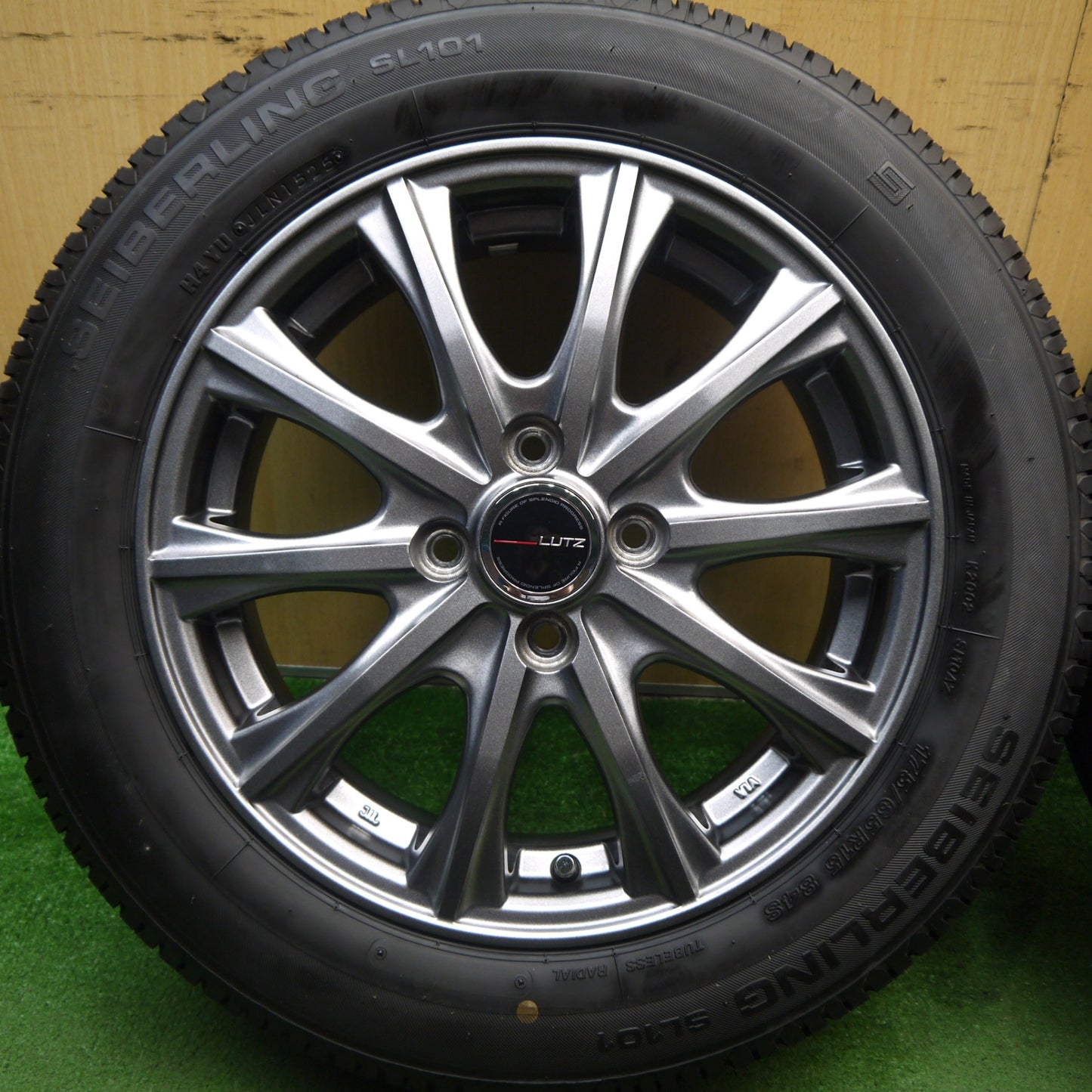 バリ溝!25年!キレイ!ほぼ10分★175/65R15 セイバーリング SL101 LUTZ weds 社外 アルミ ウェッズ 15インチ PCD100/4H★5080102Hノ