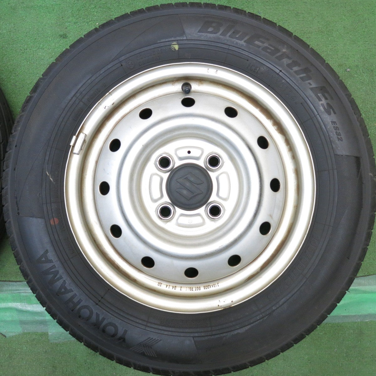 バリ溝!24年!8.5分◎スズキ アルト ワゴンR 純正 スチール 145/80R13 ヨコハマ BluEarth-ES ES32 ブルーアース 13インチ PCD100/4H◎6101505HAノ