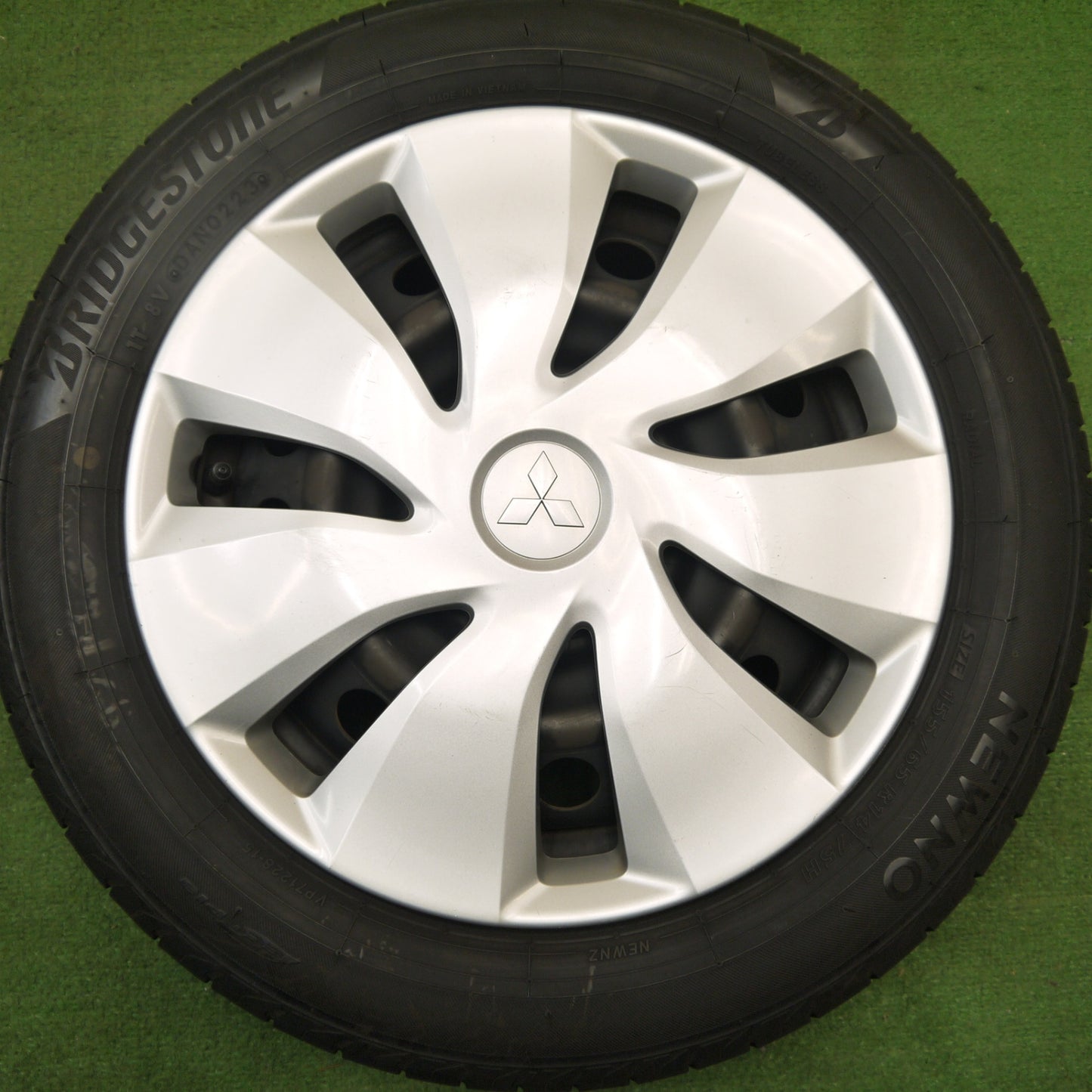 バリ溝!23年!9分★三菱 ekワゴン 純正 スチール 155/65R14 ブリヂストン NEWNO 14インチ PCD100/4H★5041601Hノ