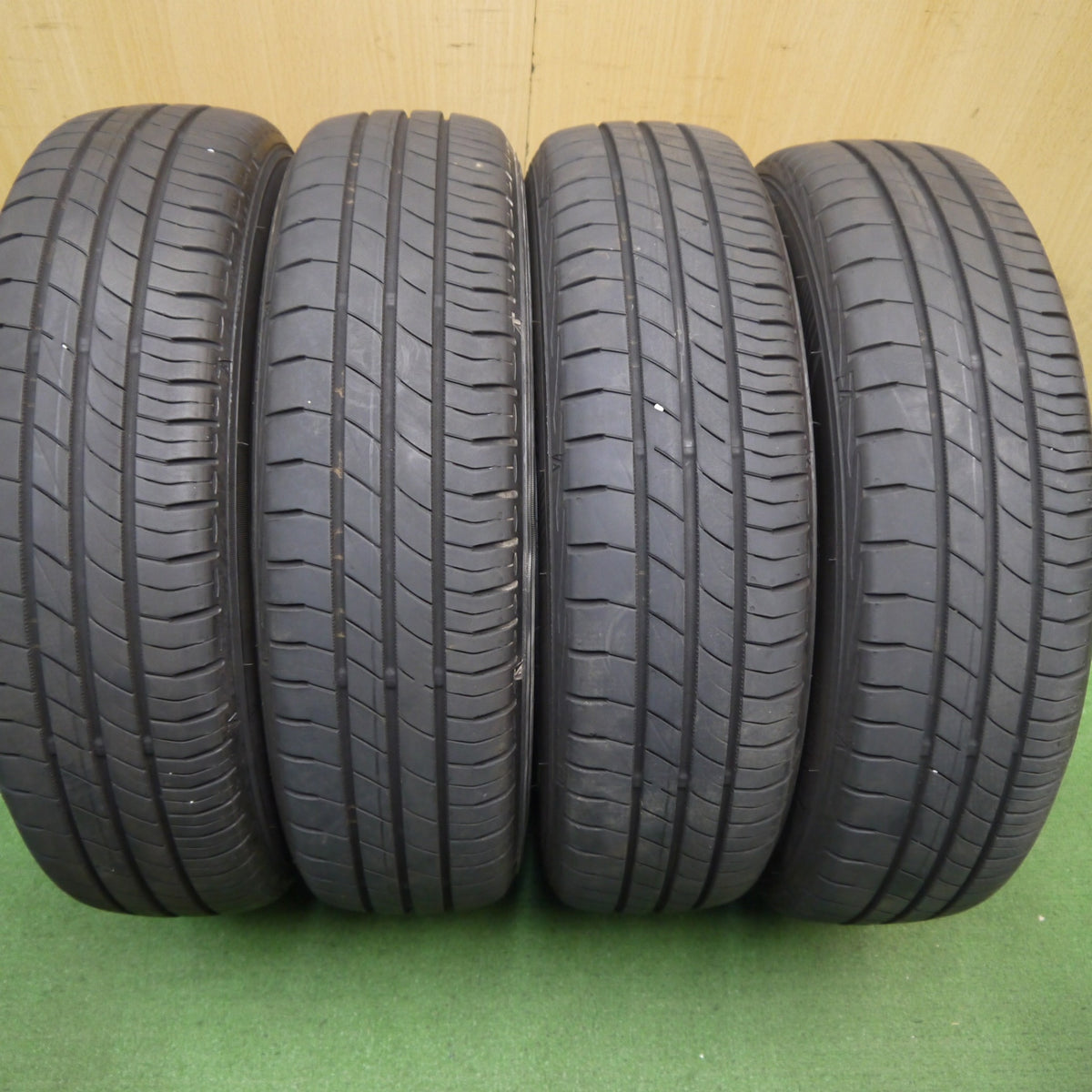 4本価格!24年◎ダイハツ LA800S ムーヴ キャンバス 純正 スチール 155/65R14 ダンロップ LE MANS V+ 14インチ PCD100/4H◎6091602Hノ