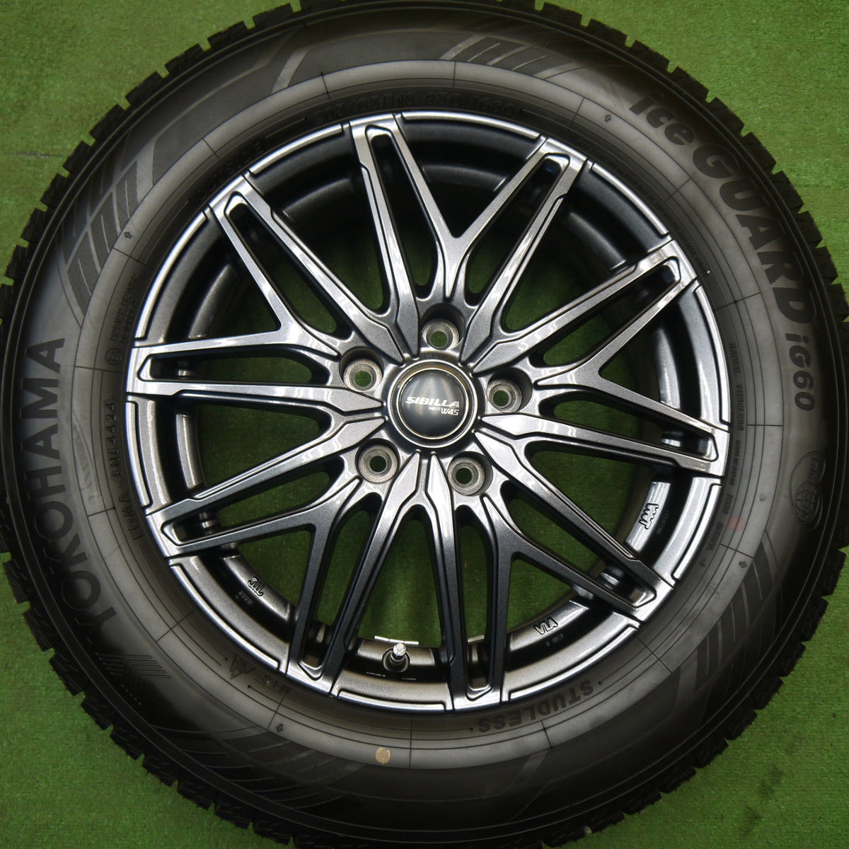 超バリ溝!24年!キレイ!ほぼ10分★スタッドレス 205/65R16 ヨコハマ アイスガード iG60 SIBILLA NEXT W45 シビラ 16インチ PCD114.3/5H★6011602Hス