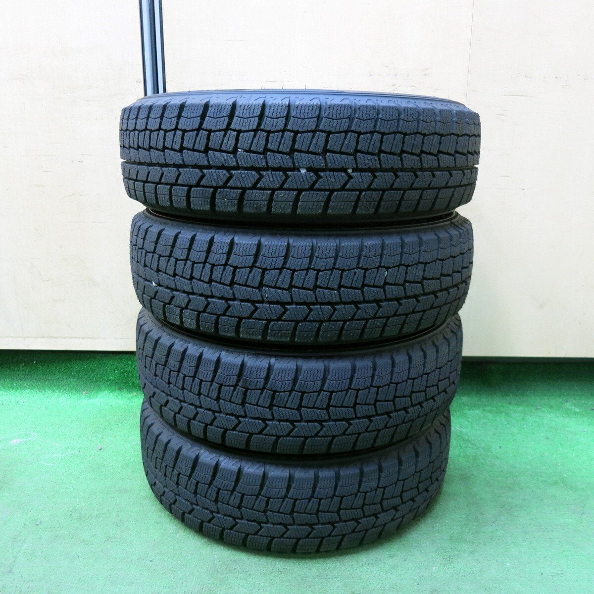 超バリ溝!23年!キレイ!ほぼ10分★スタッドレス 155/65R13 ダンロップ ウインターマックス WM02 GIRO PCD100/4H★4120610SYス