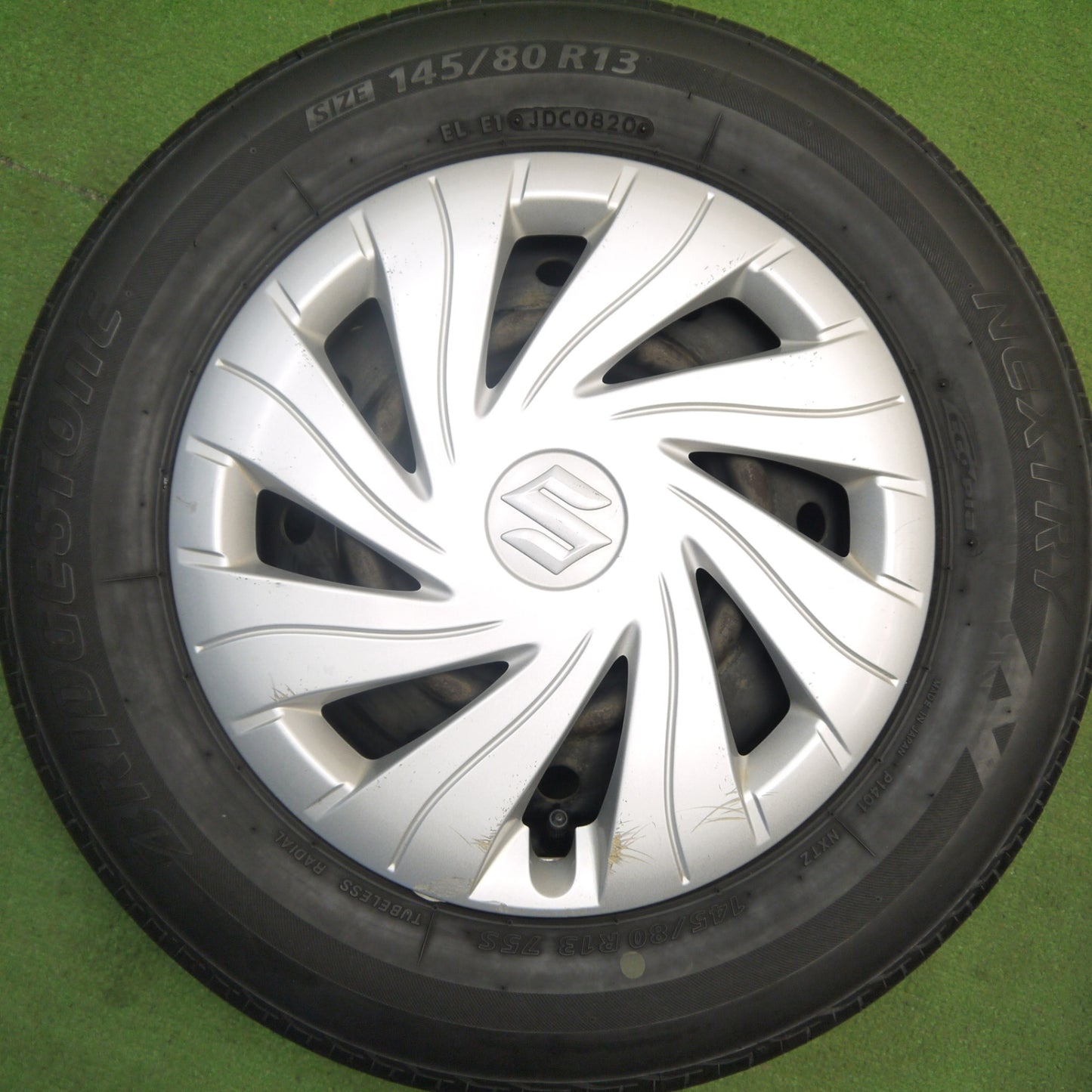 4本価格★スズキ アルト 純正 スチール 145/80R13 ブリヂストン ネクストリー エコピア 13インチ PCD100/4H★5051404Hノ