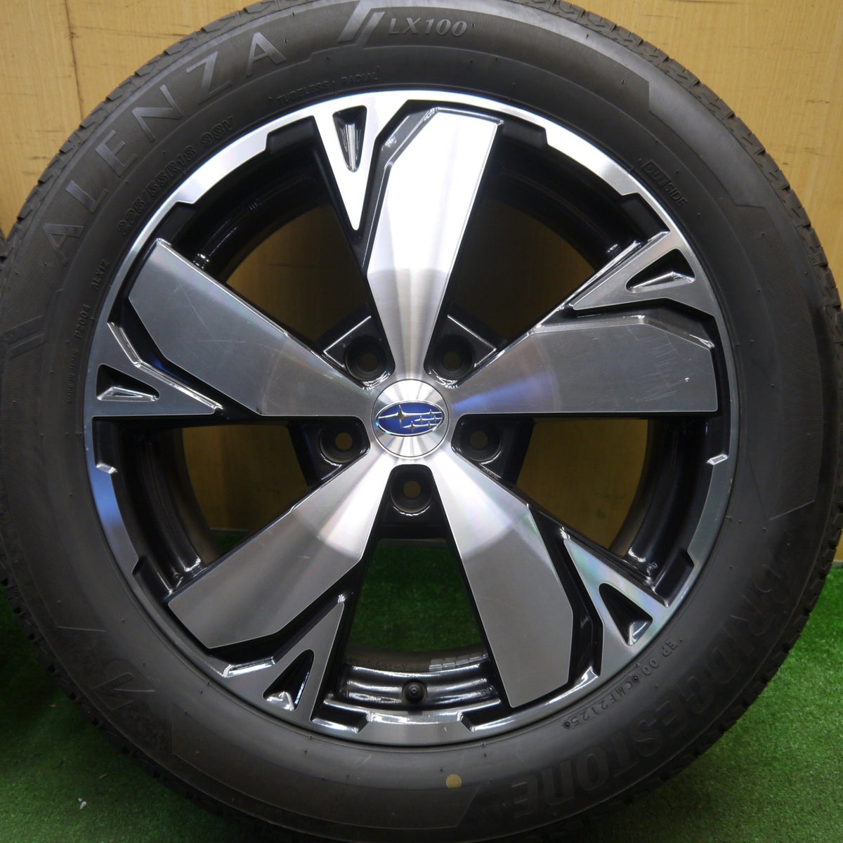 バリ溝!25年!9.5分★スバル SK フォレスター 純正 225/55R18 ブリヂストン アレンザ LX100 ALENZA 18インチ PCD114.3/5H★6031107Hノ