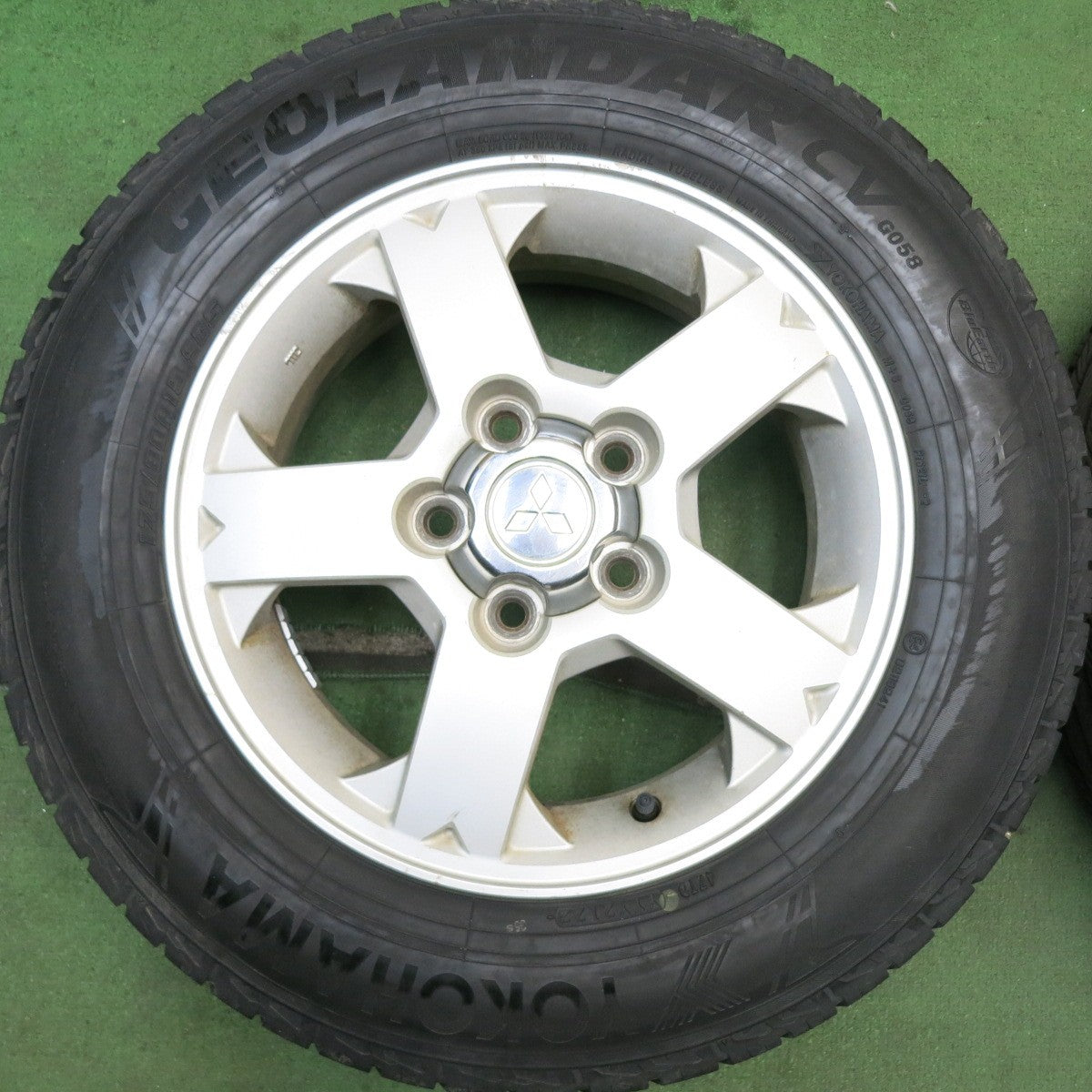 バリ溝!24年!9.5分★三菱 パジェロ ミニ 純正 175/80R15 ヨコハマ ジオランダー CV G058 15インチ PCD114.3/5H★5083109HAノ