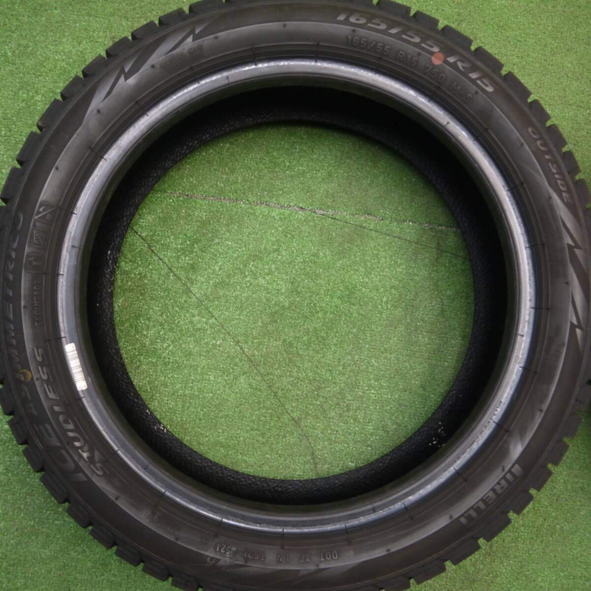 バリ溝!21年!ほぼ10分★スタッドレス 165/55R15 ピレリ アイスアシンメトリコ タイヤ 15インチ 軽自動車 ワゴンR ムーヴ タント スペーシア等★5011701Hスタ