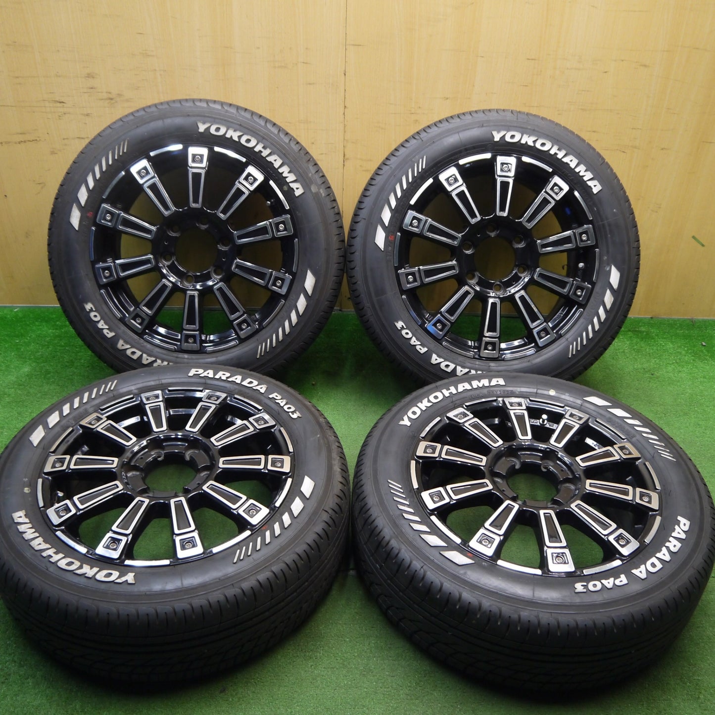 バリ溝!24年!9.5分★Lehrmeister MOST 215/60R17C 109/107S ヨコハマ PARADA PA03 ホワイトレター 17インチ レアマイスター モウスト PCD139.7/6H★5041410Hノ