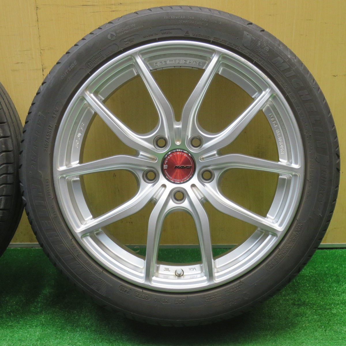バリ溝!23年!キレイ!9分★RAYS 57 gram LIGHTS GL-57FXX 215/45R17 ミシュラン プライマシー4 レイズ グラムライツ 17インチ PCD114.3/5H★5102404NJノ