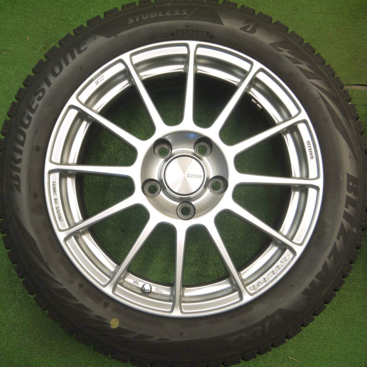 バリ溝!キレイ!9.5分★MINI 等 195/55R16 スタッドレス ブリヂストン ブリザック VRX2 ENKEI PF03 エンケイ 16インチ PCD112/5H★5012109Hス