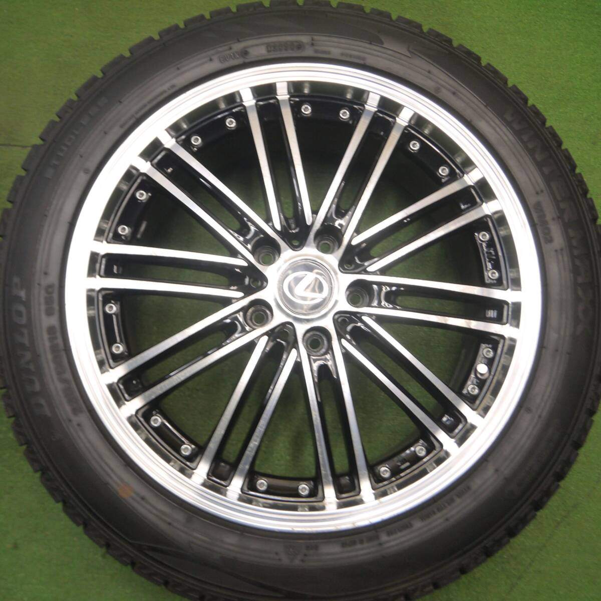 バリ溝!9.5分★Lehrmeister VALLONE 225/50R18 スタッドレス ダンロップ ウインターマックス WM02 レアマイスター ヴァッローネ PCD114.3/5H★5030307Hス