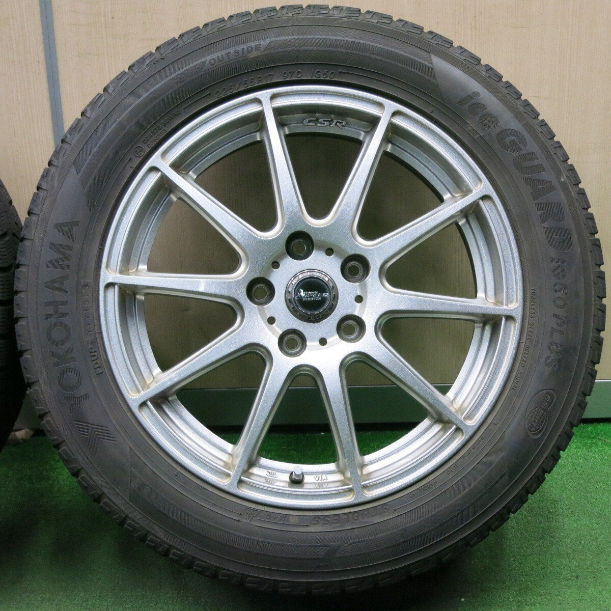 バリ溝!9分★スタッドレス 225/55R17 ヨコハマ アイスガード iG50 プラス X CROSS SPEED PREMIUM 17インチ PCD114.3/5H★5010410NJス