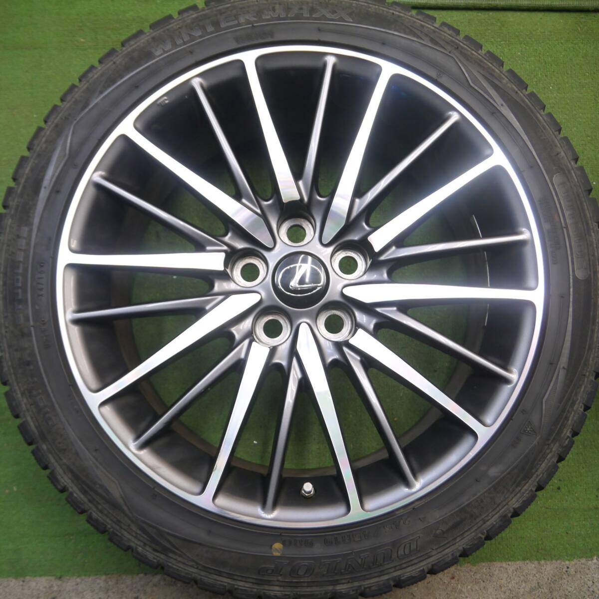 センサー付 バリ溝 綺麗 9分★レクサス LS600 Fスポーツ 純正 245/45R19 スタッドレス ダンロップ WM01 PCD120/5H★4022008Hス
