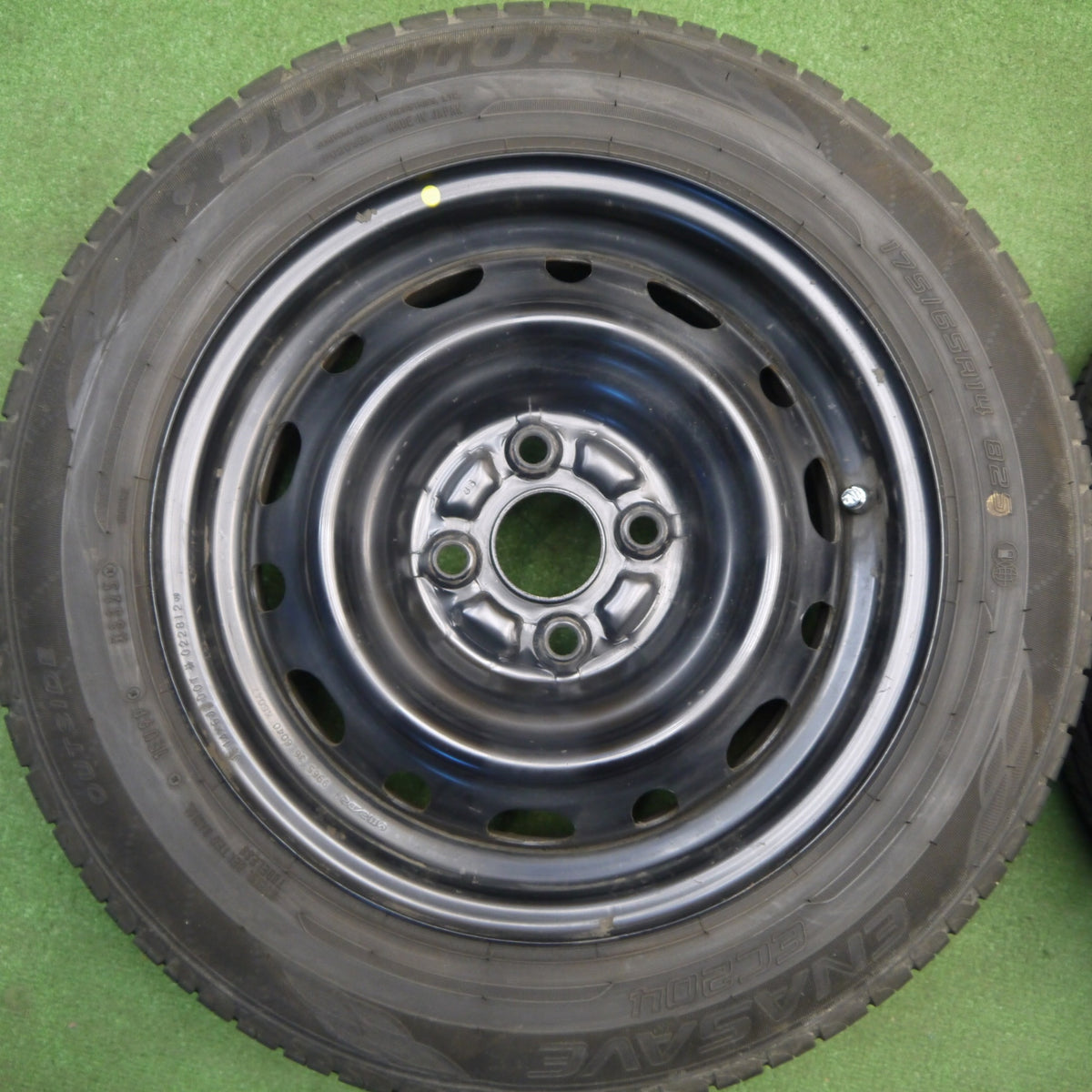 バリ溝!9.5分★マツダ デミオ 純正 スチール 175/65R14 ダンロップ エナセーブ EC204 14インチ PCD100/4H★6011604Hノ