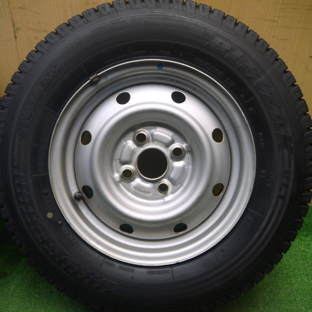 バリ溝!21年!9.5分以上★スタッドレス 165R13 6PR ブリヂストン ブリザック VL1 スチール ホイール 13インチ PCD100/4H★5022509Hス