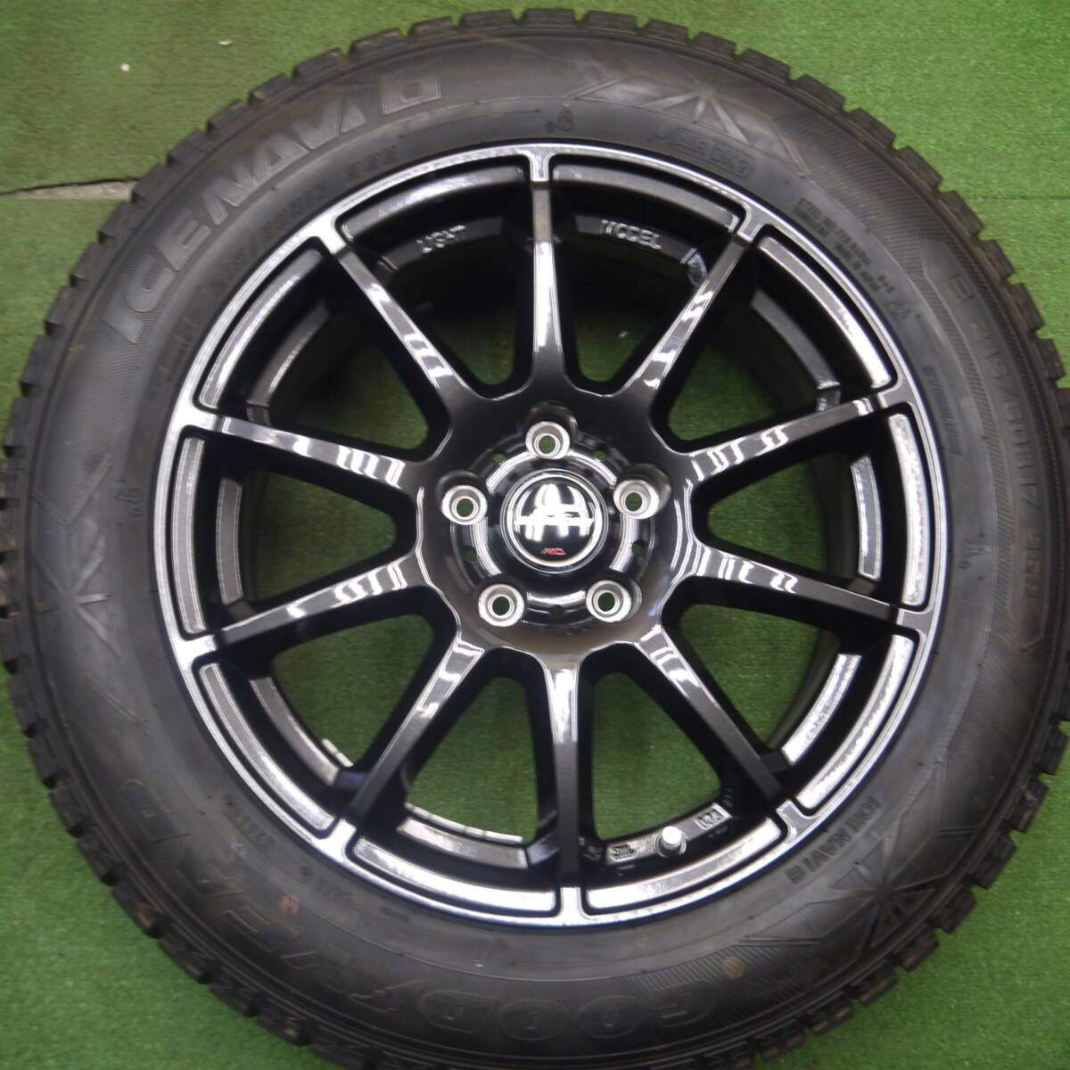 超バリ溝!キレイ!ほぼ10分★スタッドレス 215/60R17 グッドイヤー アイスナビ6 SCHNEIDER MiD シュナイダー 17インチ PCD114.3/5H★5021905Hス