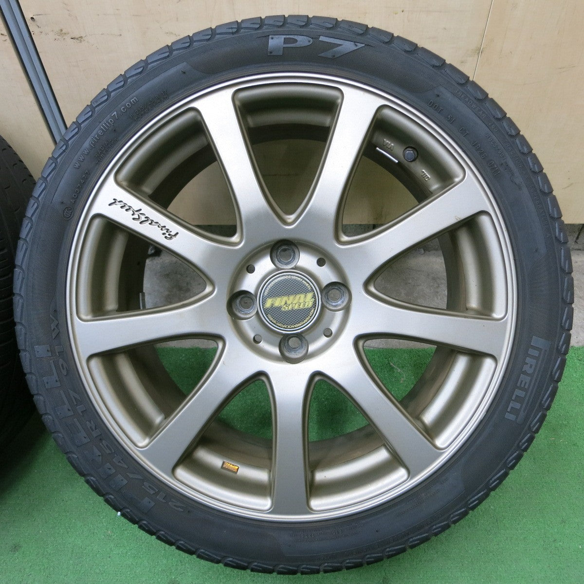 4本価格★FINAL SPEED 215/45R17 ピレリ P7 17インチ ファイナルスピード PCD100/4H★5042303ナノ