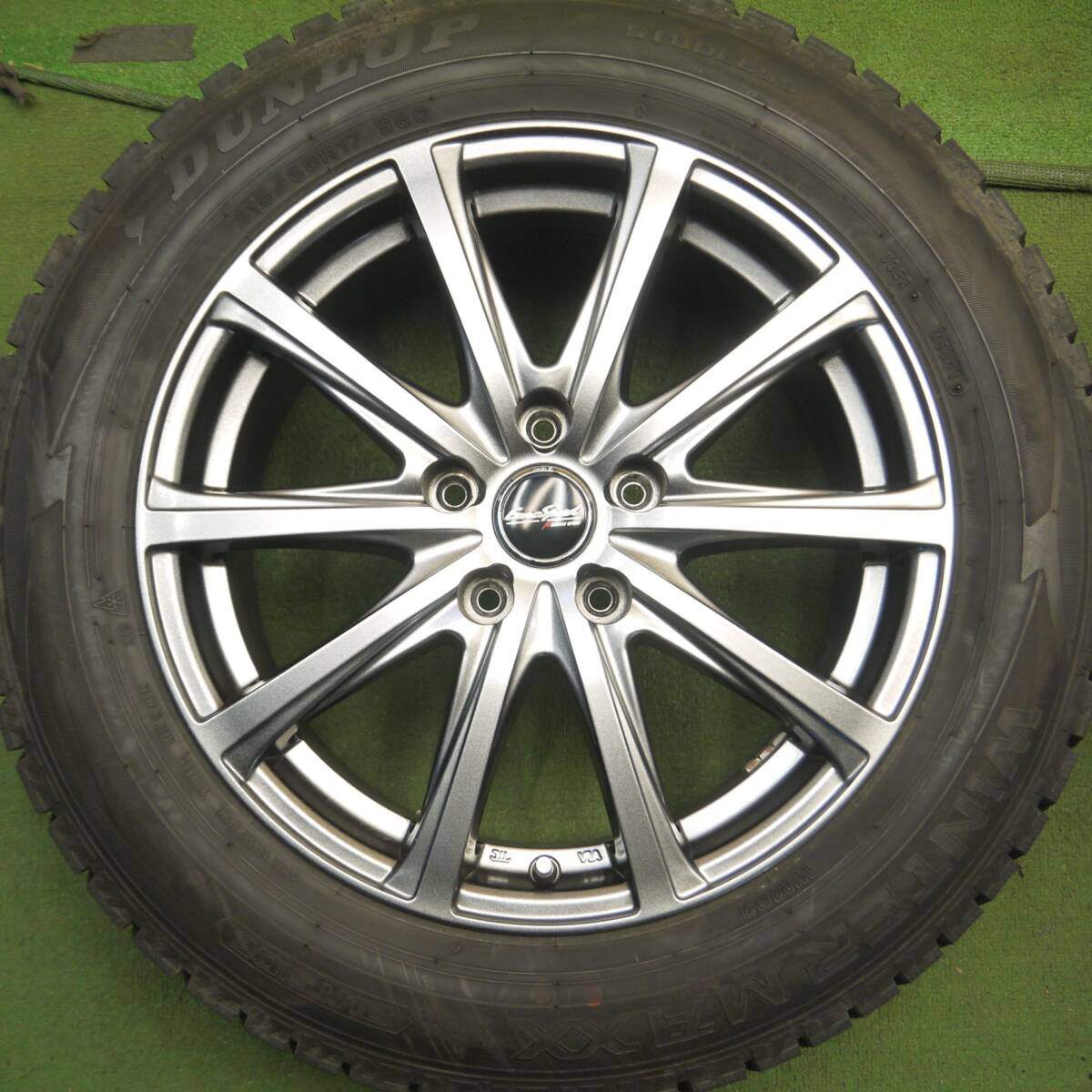 バリ溝 21年★スタッドレス 215/60R17 ダンロップ ウインターマックス WM02 EuroSpeed PCD114.3/5H★4021612Hス