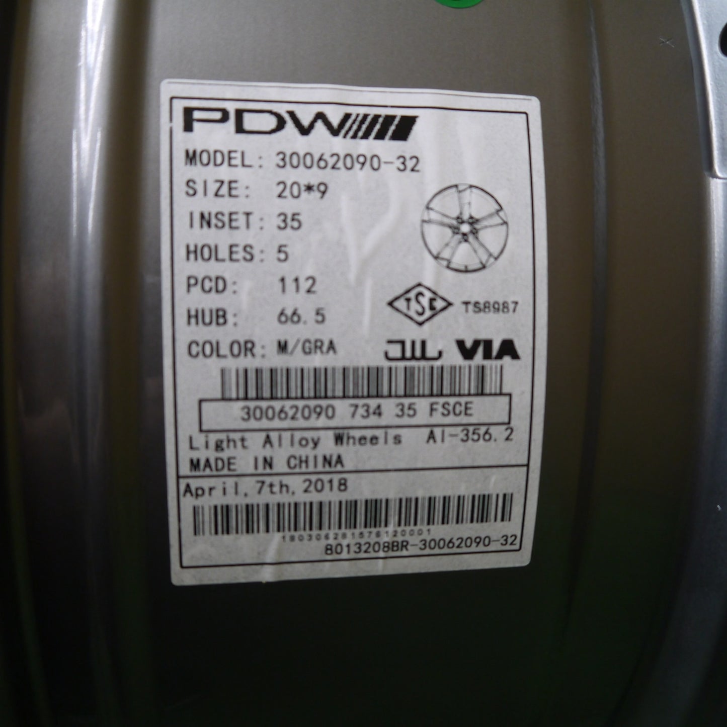 未使用!1本★PDW アウディ RS タイプ 30062090-32 社外 アルミ ホイール 20インチ 20×9.0J PCD112/5H★5082503Hホ