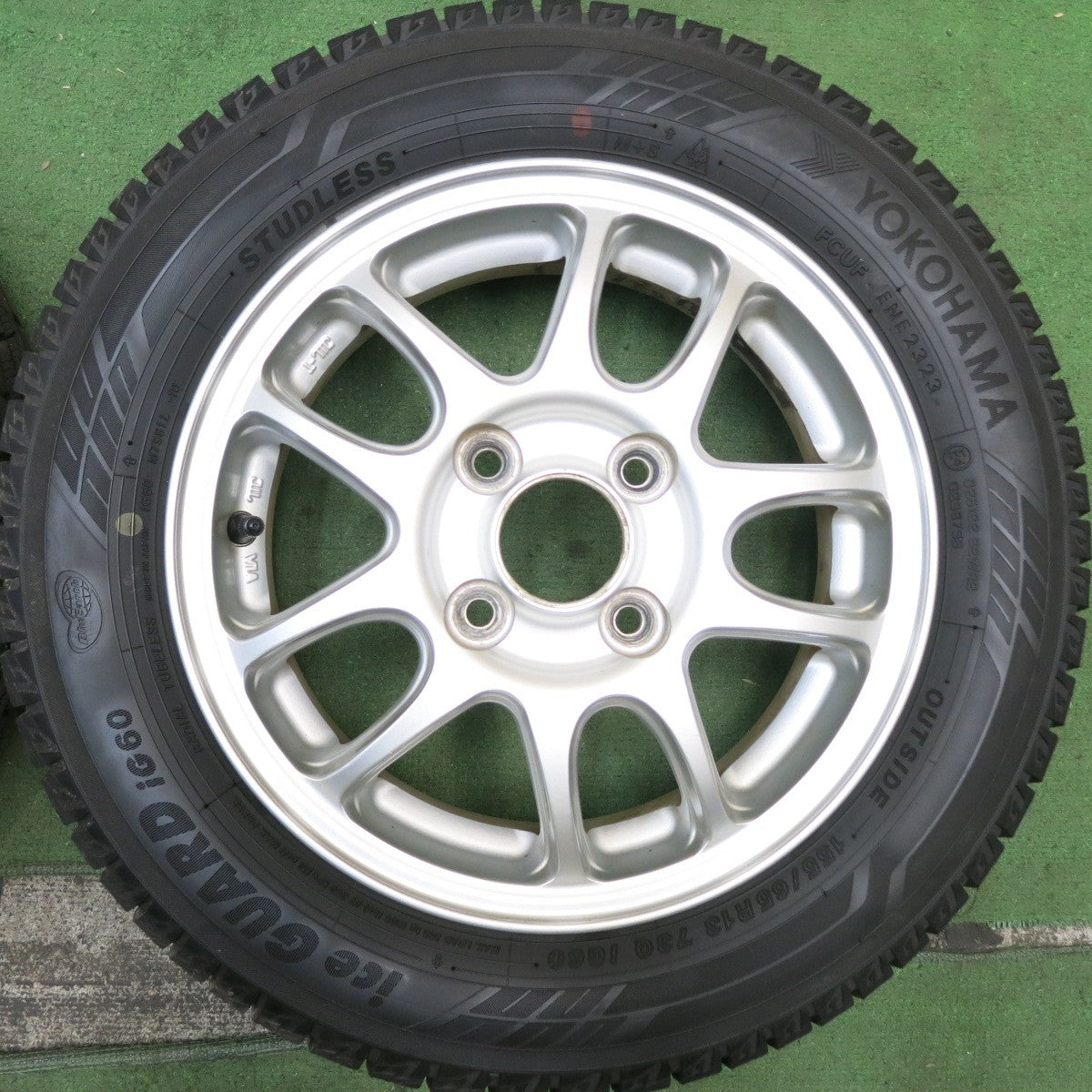 バリ溝!23年!9分★スタッドレス 155/65R13 ヨコハマ アイスガード iG60 社外 アルミ 13インチ PCD100/4H★5092803HAス