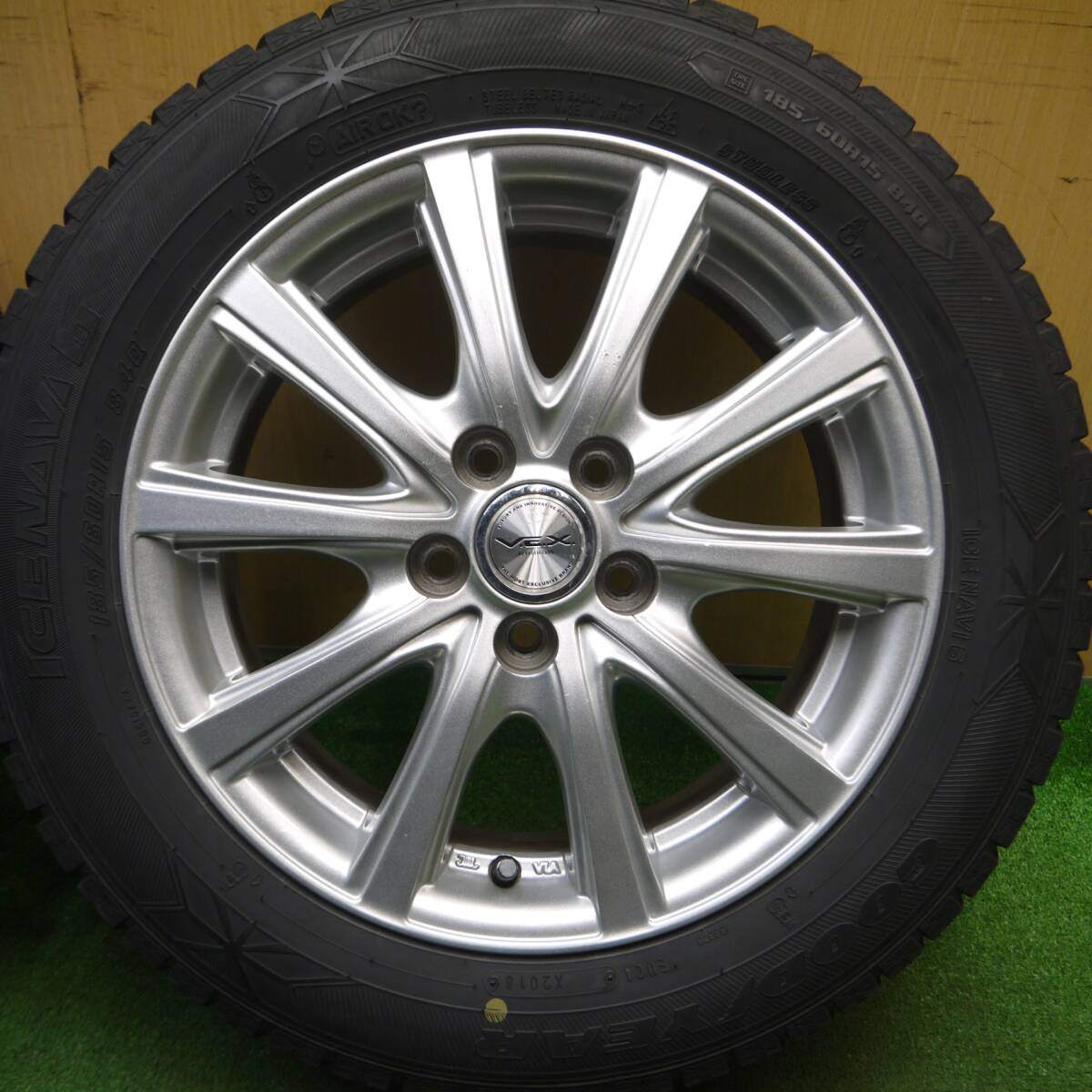 4本価格★シエンタ 等 185/60R15 スタッドレス グッドイヤー アイスナビ6 V.E.X. VEX 15インチ PCD100/5H★5013111Hス