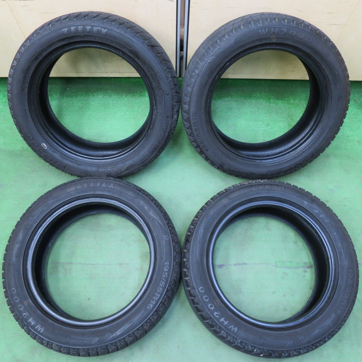 バリ溝!23年!ほぼ10分★スタッドレス 195/55R16 ジーテックス WH2000 タイヤ 16インチ プリウス キューブ ヴィッツ ノート等★5040308イスタ