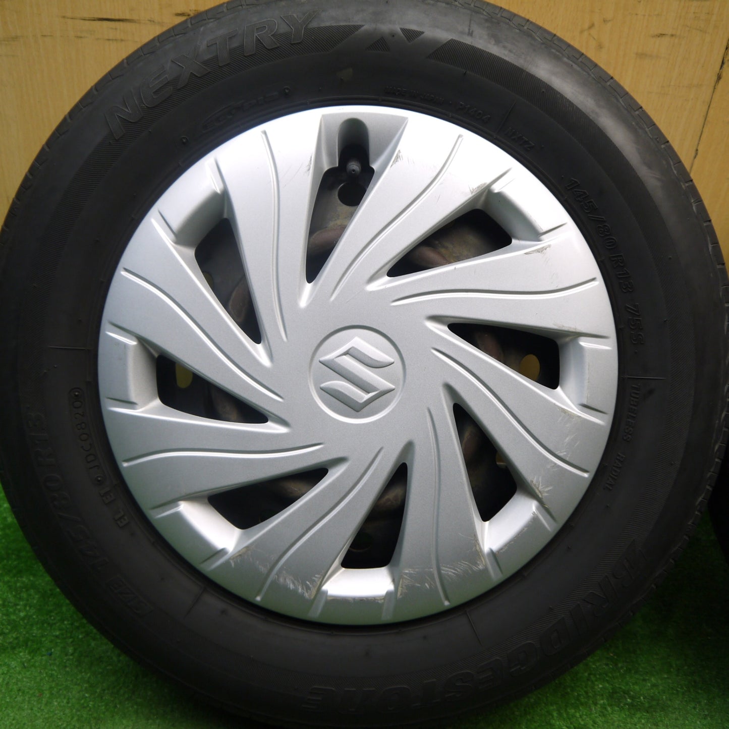 4本価格★スズキ アルト 純正 スチール 145/80R13 ブリヂストン ネクストリー エコピア 13インチ PCD100/4H★5051404Hノ