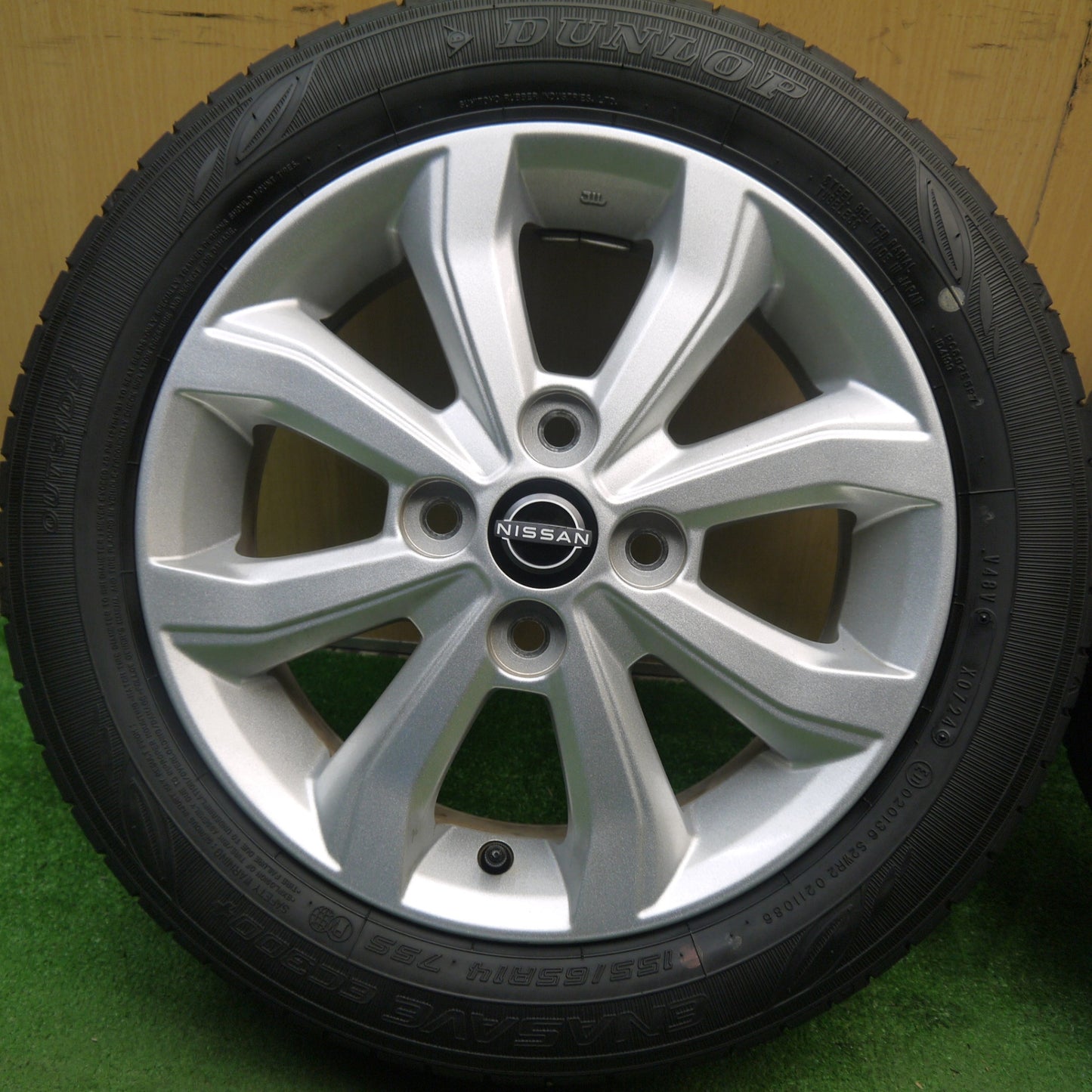 バリ溝!24年!キレイ!8.5分!2本★日産 デイズ ルークス 純正 155/65R14 ダンロップ エナセーブ EC300+ 14インチ PCD100/4H★5061605Hノ