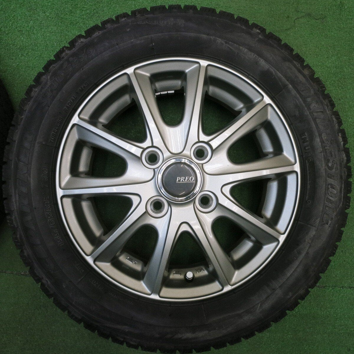 バリ溝!キレイ!9.5分以上★スタッドレス 155/65R13 ブリヂストン アイスパートナー PREO プレオ 13インチ PCD100/4H★5031601NJス