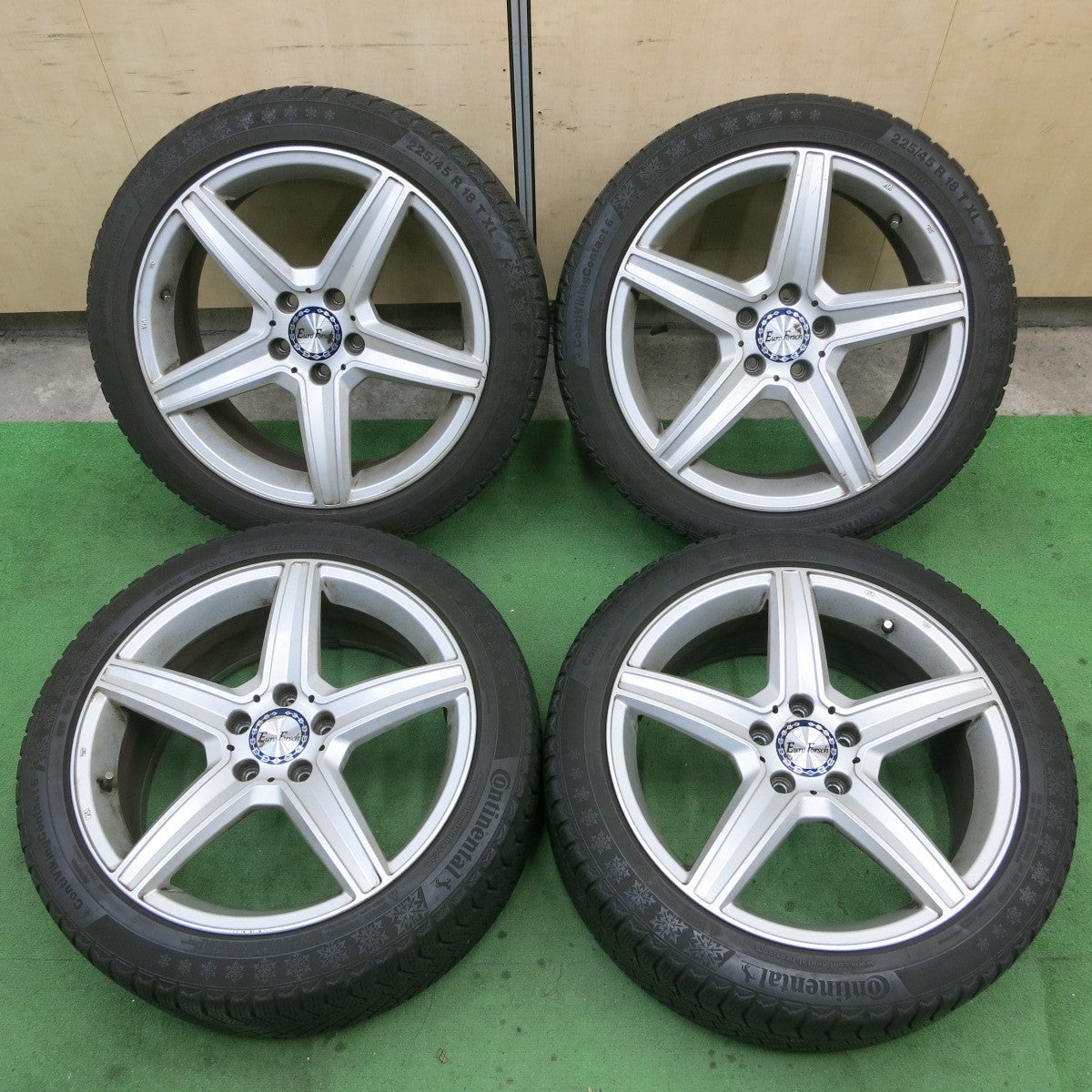 4本価格★ベンツ 等 EuroForsch 225/45R18 スタッドレス コンチネンタル コンチバイキング コンタクト6 18インチ ユーロフォルシュ PCD112/5H★5051003ナス