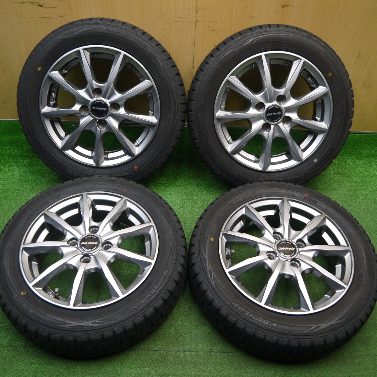 バリ溝!キレイ!8.5分★スタッドレス 155/65R14 ダンロップ ウインターマックス WM01 Club Family クラブファミリー 14インチ PCD100/4H★5120208Hス