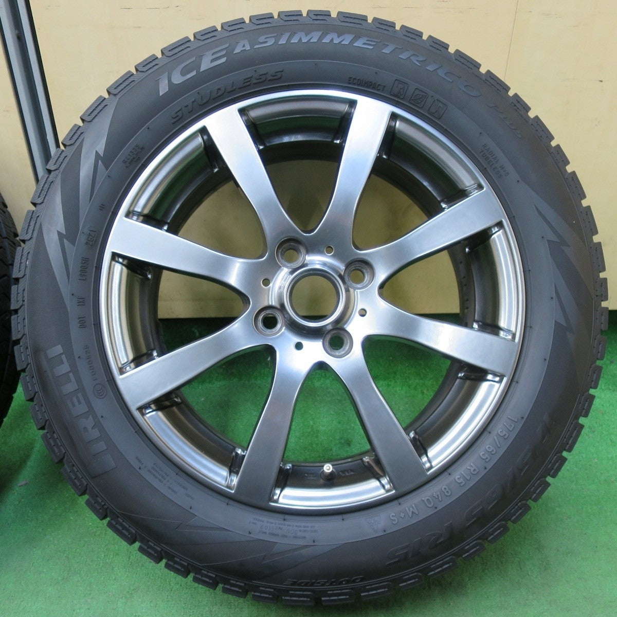 キレイ!21年★スタッドレス 175/65R15 ピレリ アイスアシンメトリコ プラス 阿部商会 15インチ PCD100/4H★4113014イス