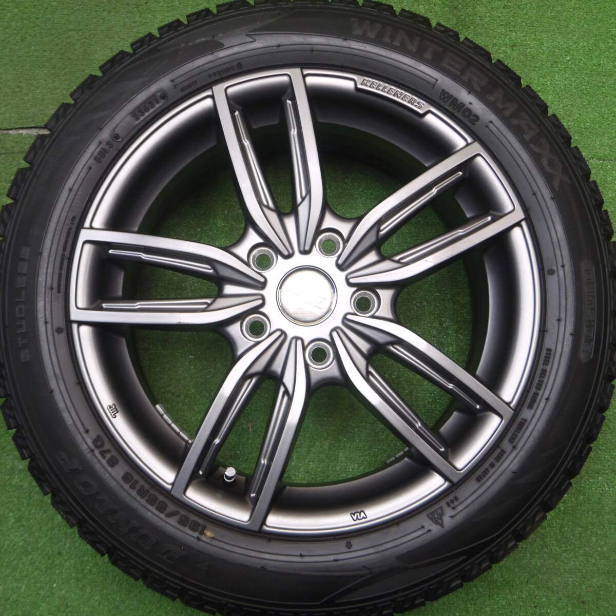 バリ溝!21年!キレイ!ほぼ10分★MINI 等 KELLENERS Sport 195/55R16 スタッドレス ダンロップ ウインターマックス WM02 ケレナーズ スポーツ PCD112/5H★4122702Hス