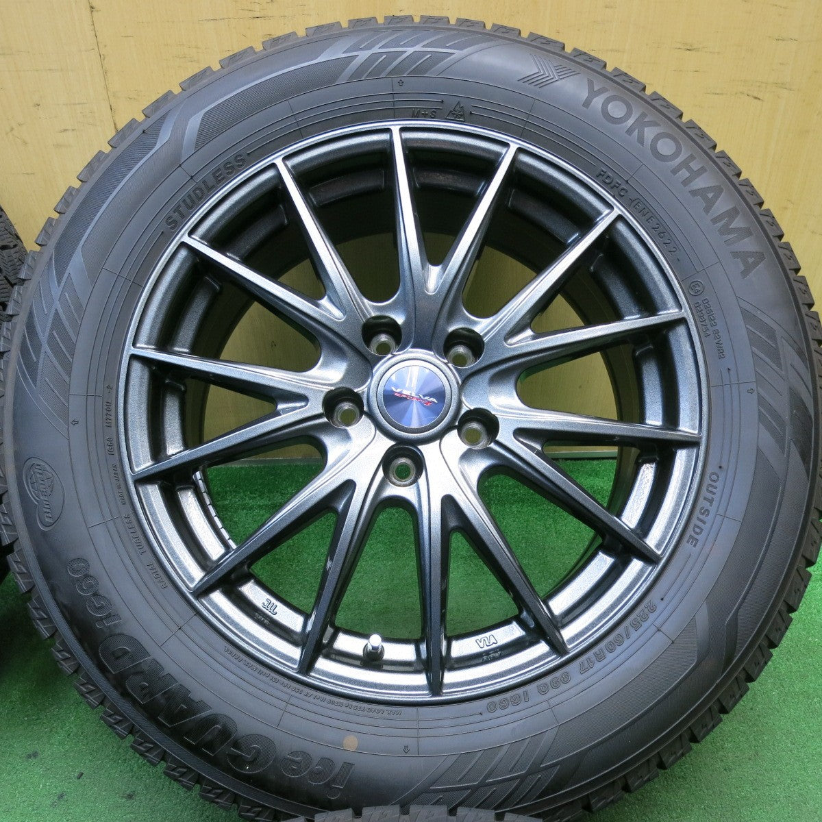 バリ溝!21年!キレイ!9.5分以上★スタッドレス 225/60R17 ヨコハマ アイスガード iG60 VELVA SPORTZ ヴェルヴァ 17インチ PCD114.3/5H★5050706AKス