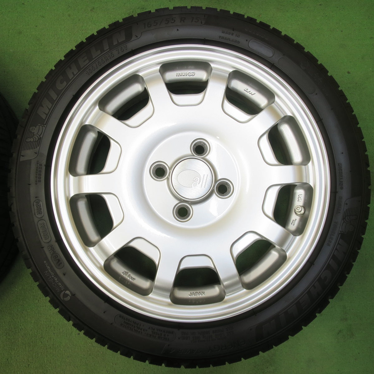 バリ溝!24年!キレイ!8.5分★ENKEI all four KCR 165/55R15 ミシュラン エナジーセイバー4 ハスラー 等 軽サイズ 15インチ エンケイ PCD100/4H★5052204イノ